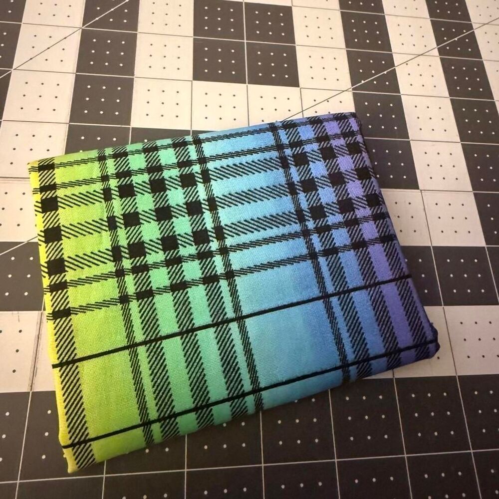 18"X 21" Rainbow Plaid Fabric Fat Quarter | Colorful Plaid Quilting Cotton